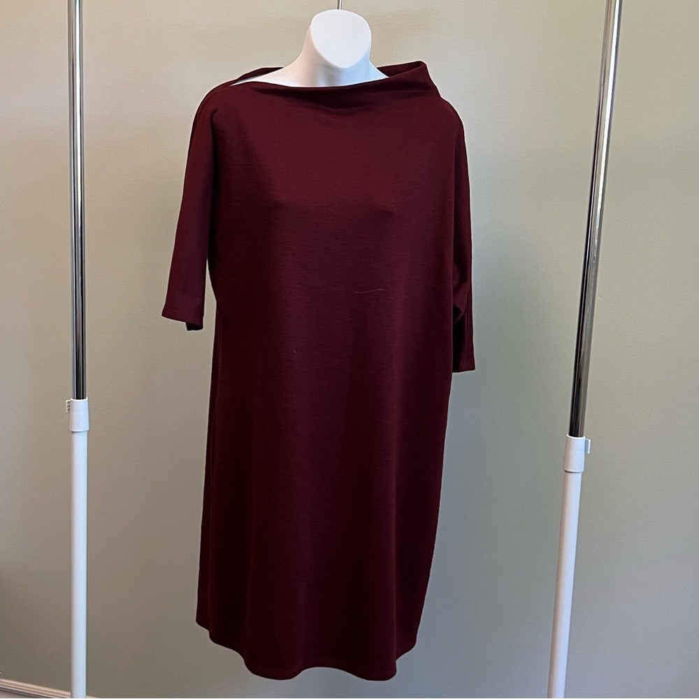 Adolfo Dominguez Burgundy Midi Dress